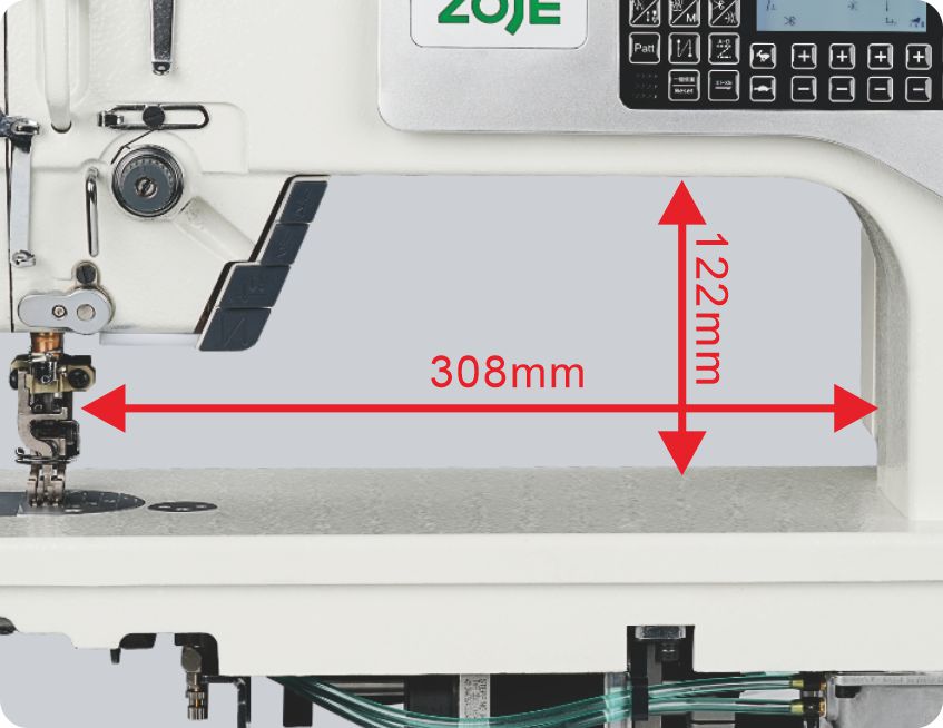 308×122mm, industry's largest working space